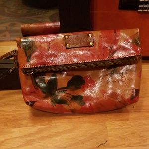 Floral Leather Clutch